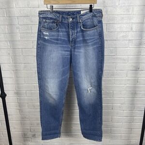 Rag & Bone Rosa Mid‎ Rise Boyfriend Jeans Distressed Womens 29 Minimalist